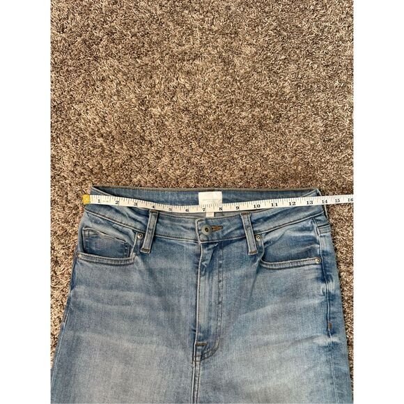 Jonathan Simkhai River High Rise Straight Leg Jeans Light Wash Frayed Hems 27 - Picture 11 of 14